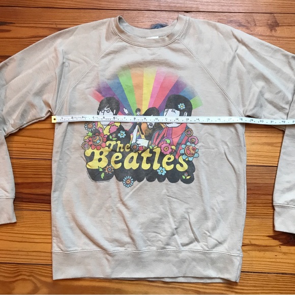 Junk Food Tees Beige The Beatles Cotton Sweatshirt, EUC, XS/S - Picture 5 of 10